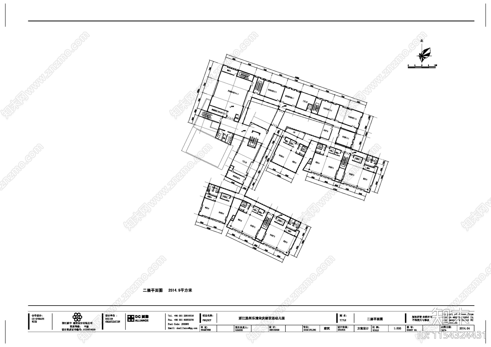 6班幼儿园全套全专业建筑结构水电暖CA施工图下载【ID:1154324431】