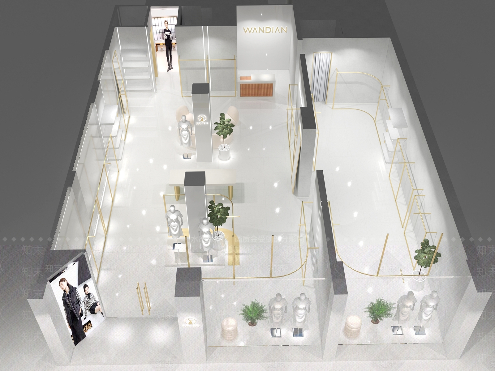 现代精品女装店3D模型下载【ID:1154324879】