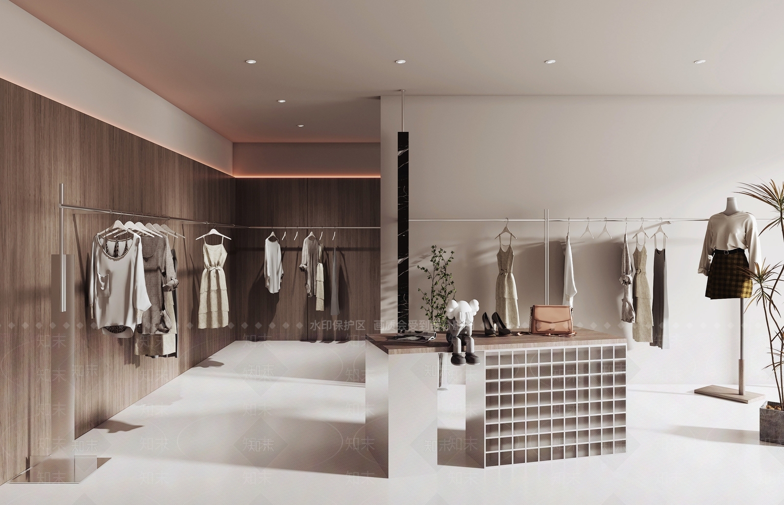 现代服装店3D模型下载【ID:1154325536】