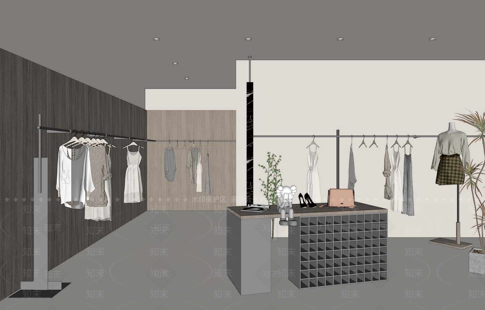 现代女装店SU模型下载【ID:1154325717】