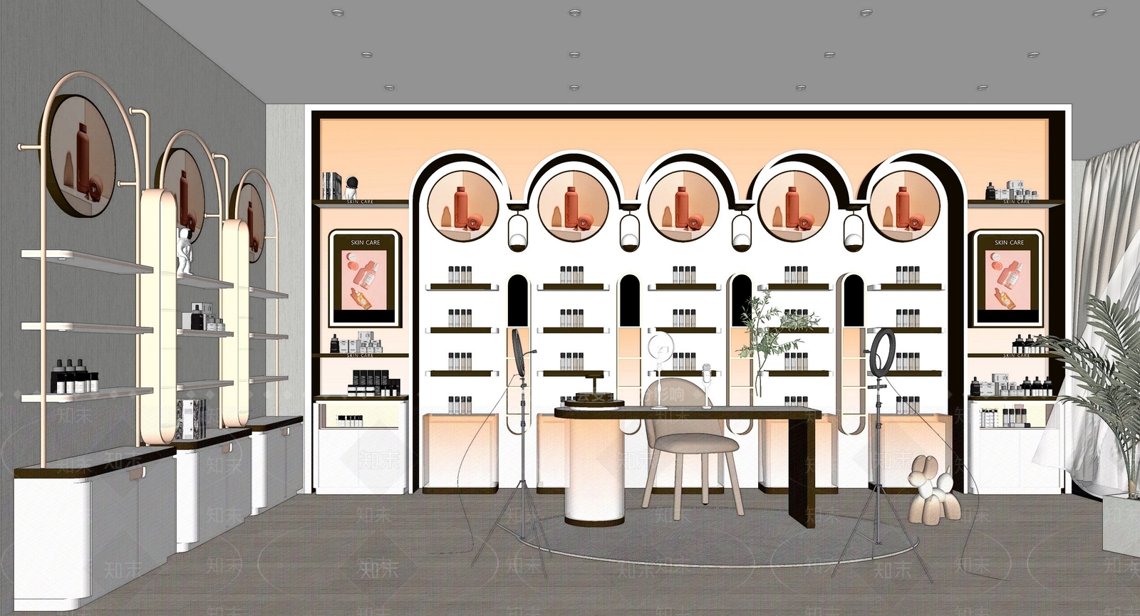 现代化妆品店直播间SU模型下载【ID:1154326687】
