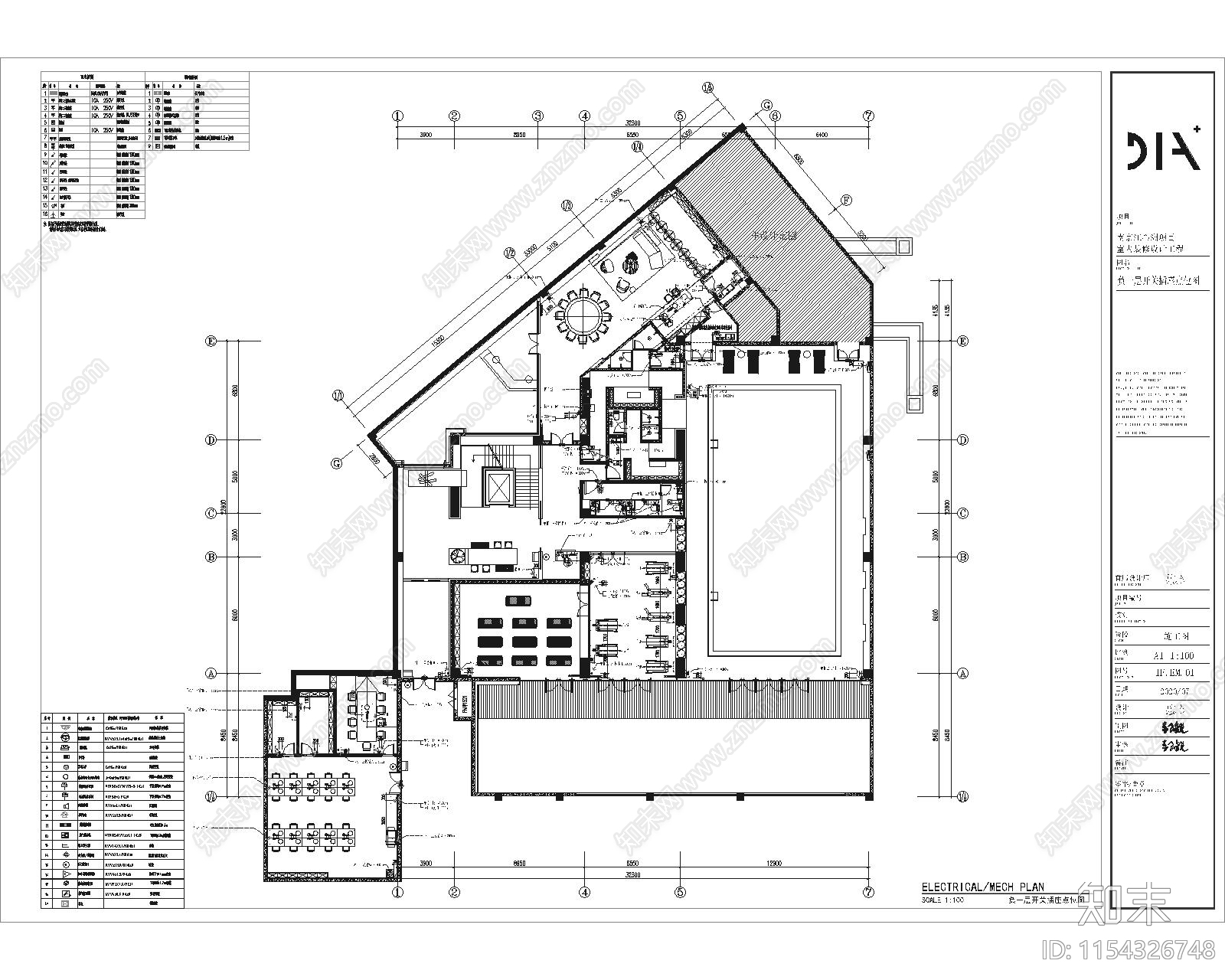 休闲会所cad施工图下载【ID:1154326748】