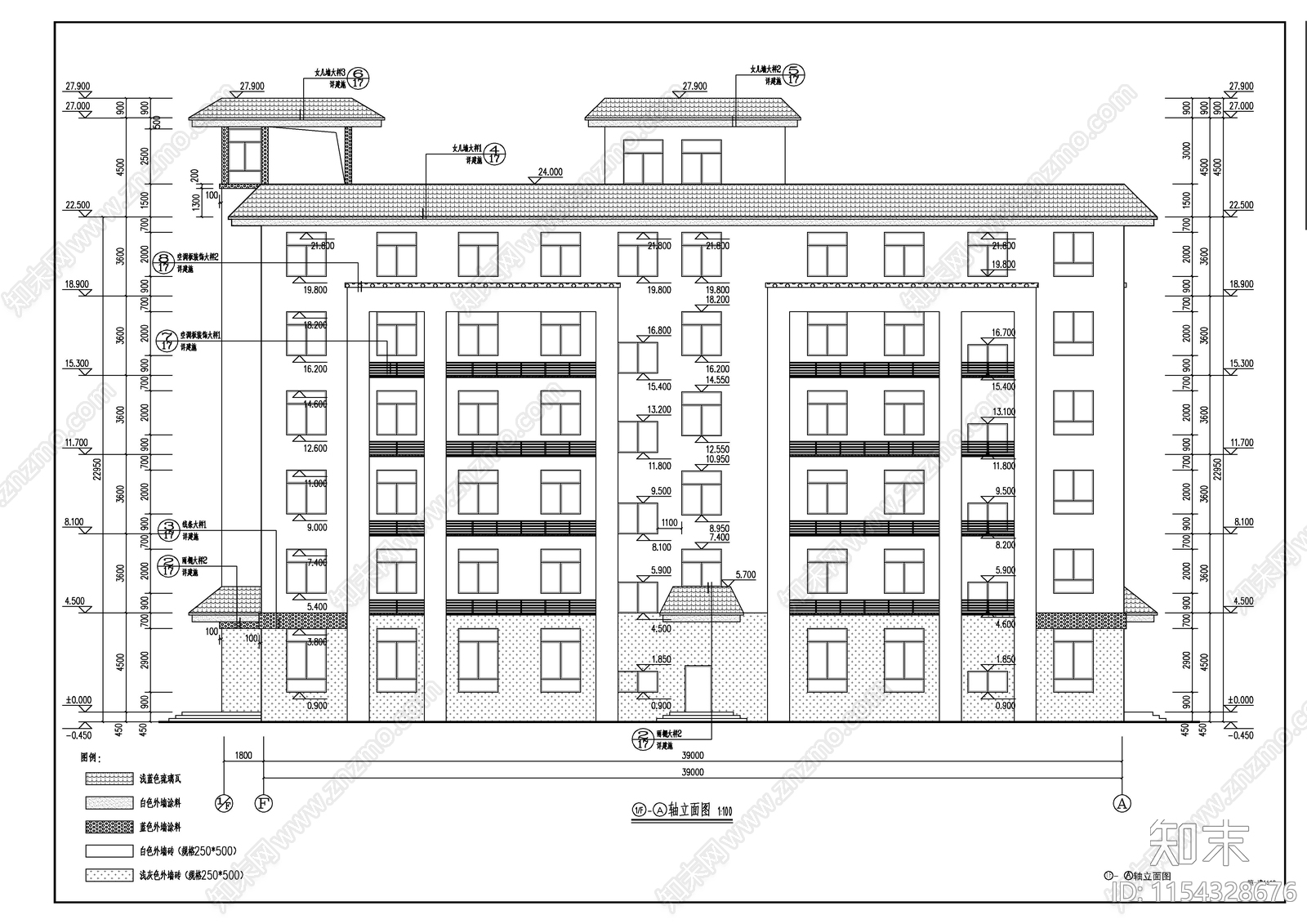 办公楼建筑cad施工图下载【ID:1154328676】