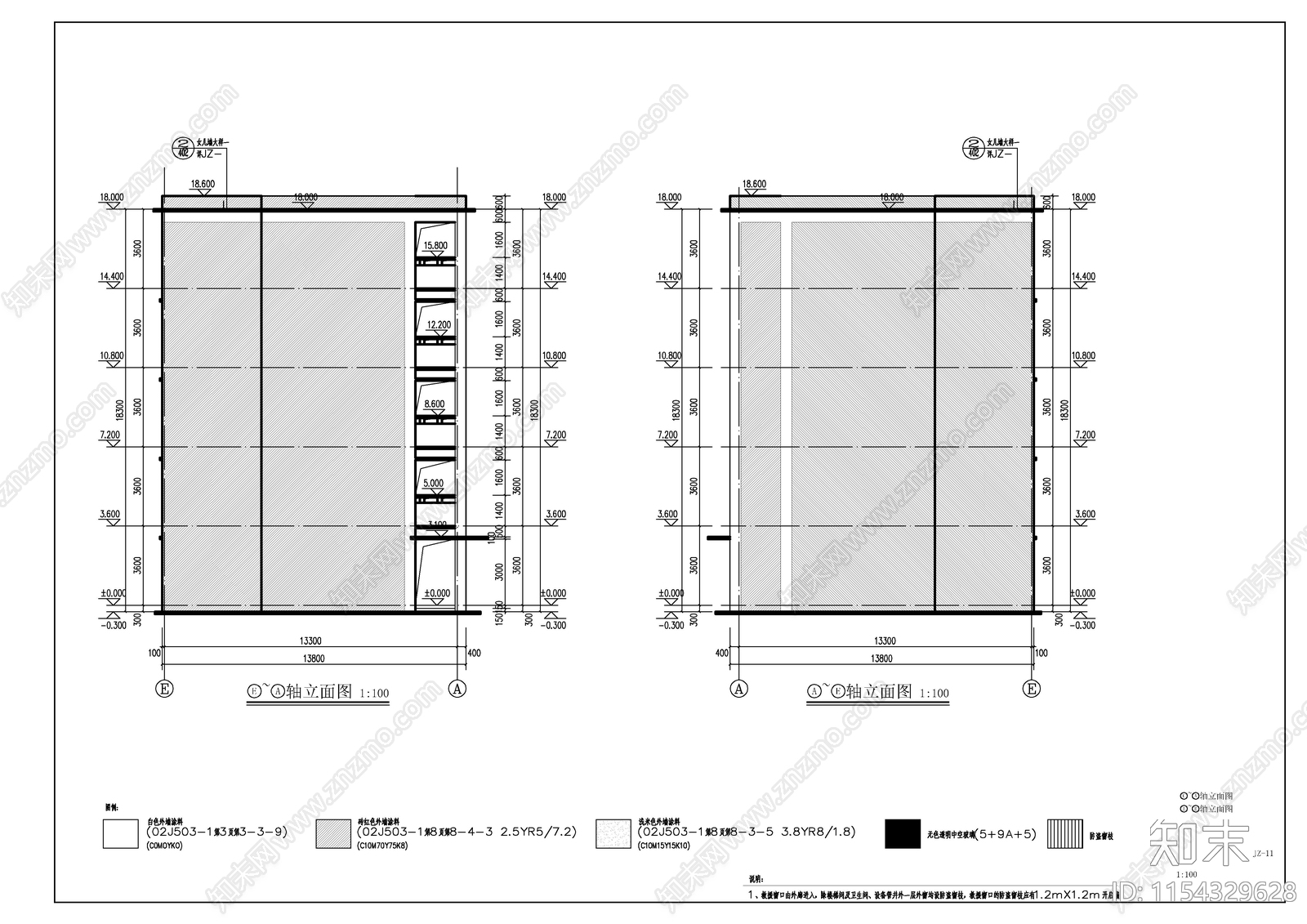 某中学学生宿舍楼建cad施工图下载【ID:1154329628】