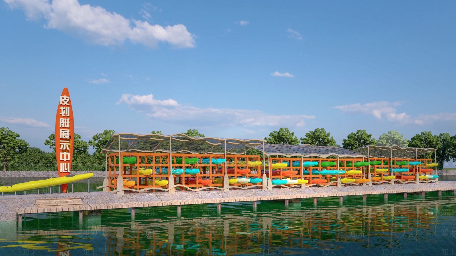 现代皮划艇基地SU模型下载【ID:1154330210】