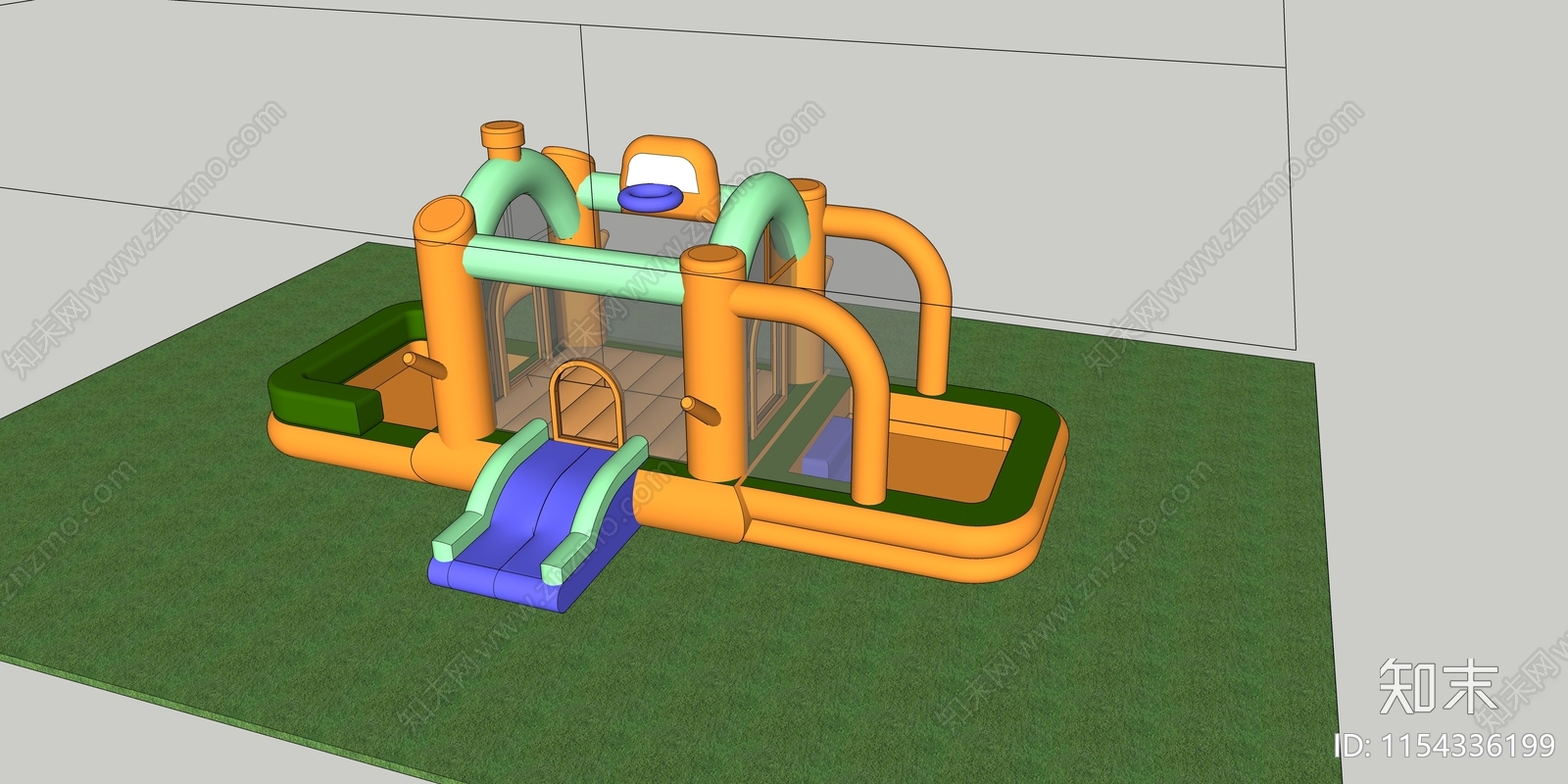 网红儿童充气城堡SU模型下载【ID:1154336199】