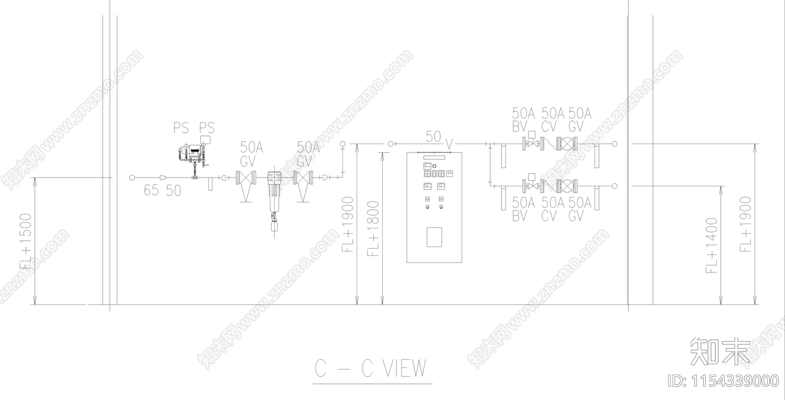 医院氧气室cad施工图下载【ID:1154339000】