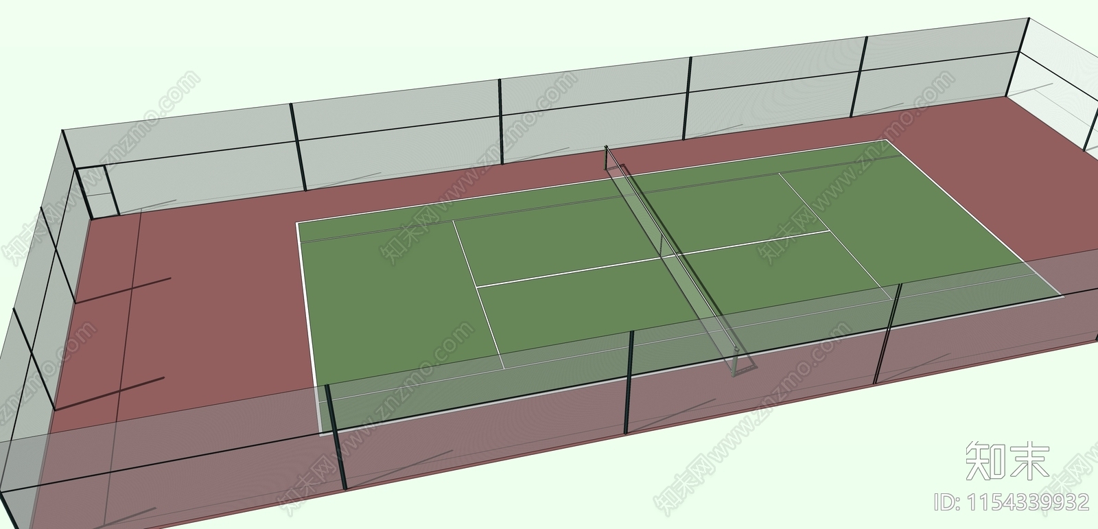现代羽毛球场SU模型下载【ID:1154339932】