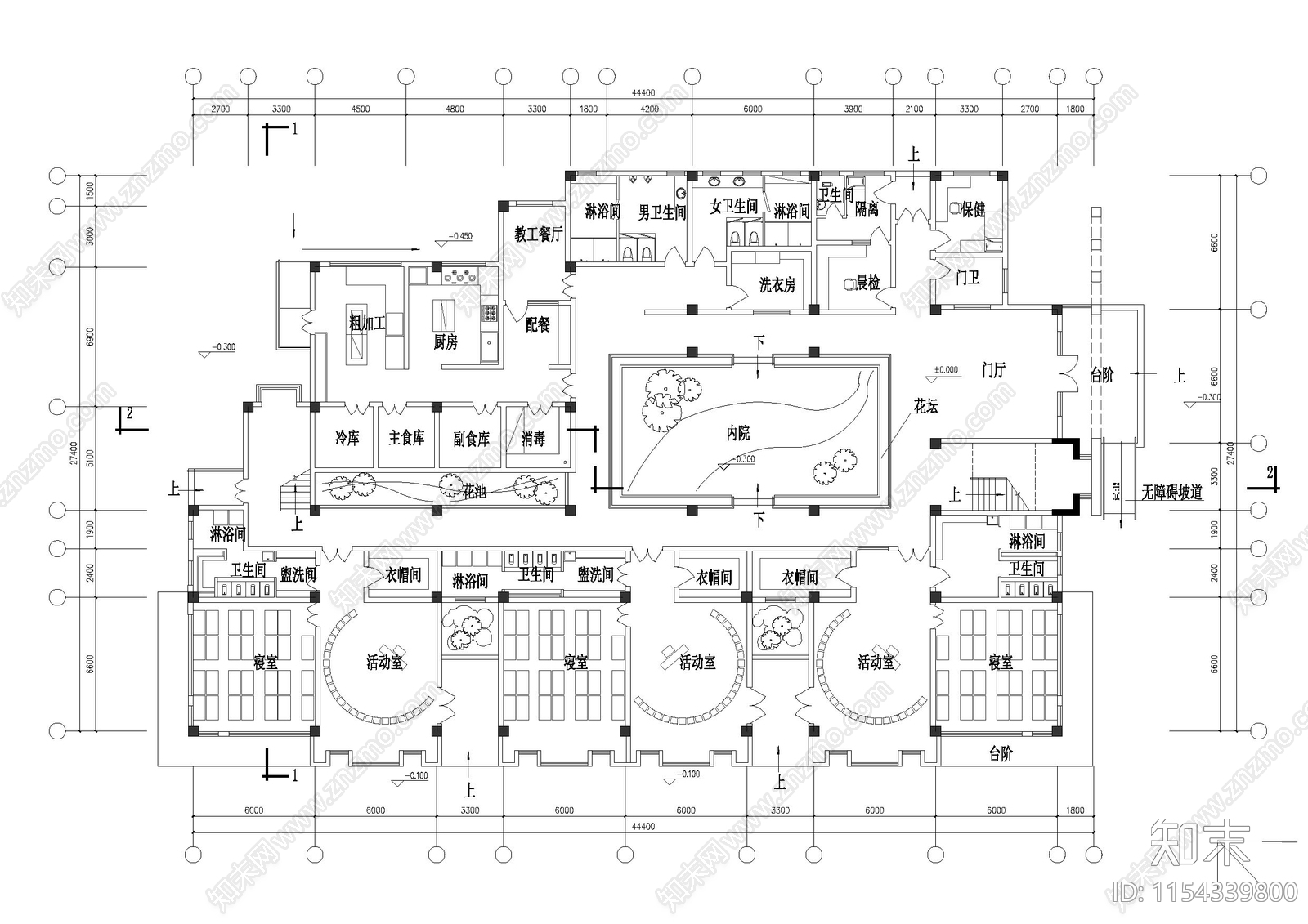 幼儿园建筑结构cad施工图下载【ID:1154339800】