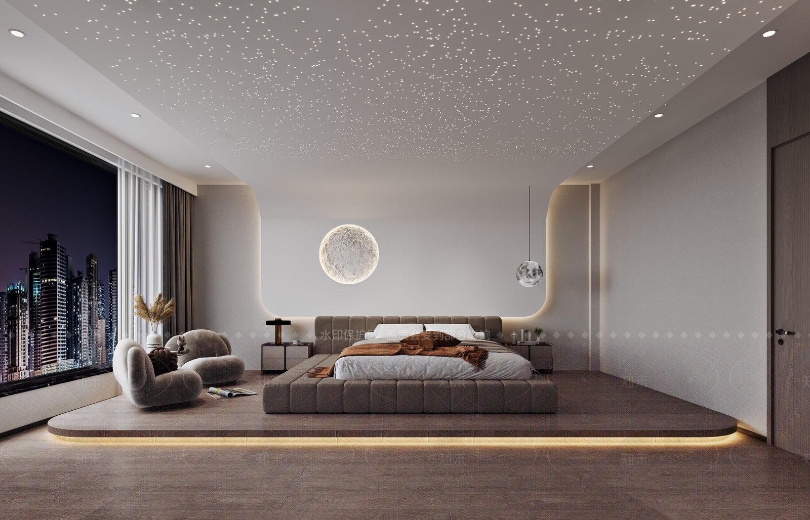 现代家居卧室3D模型下载【ID:1154340301】_知末3d模型网
