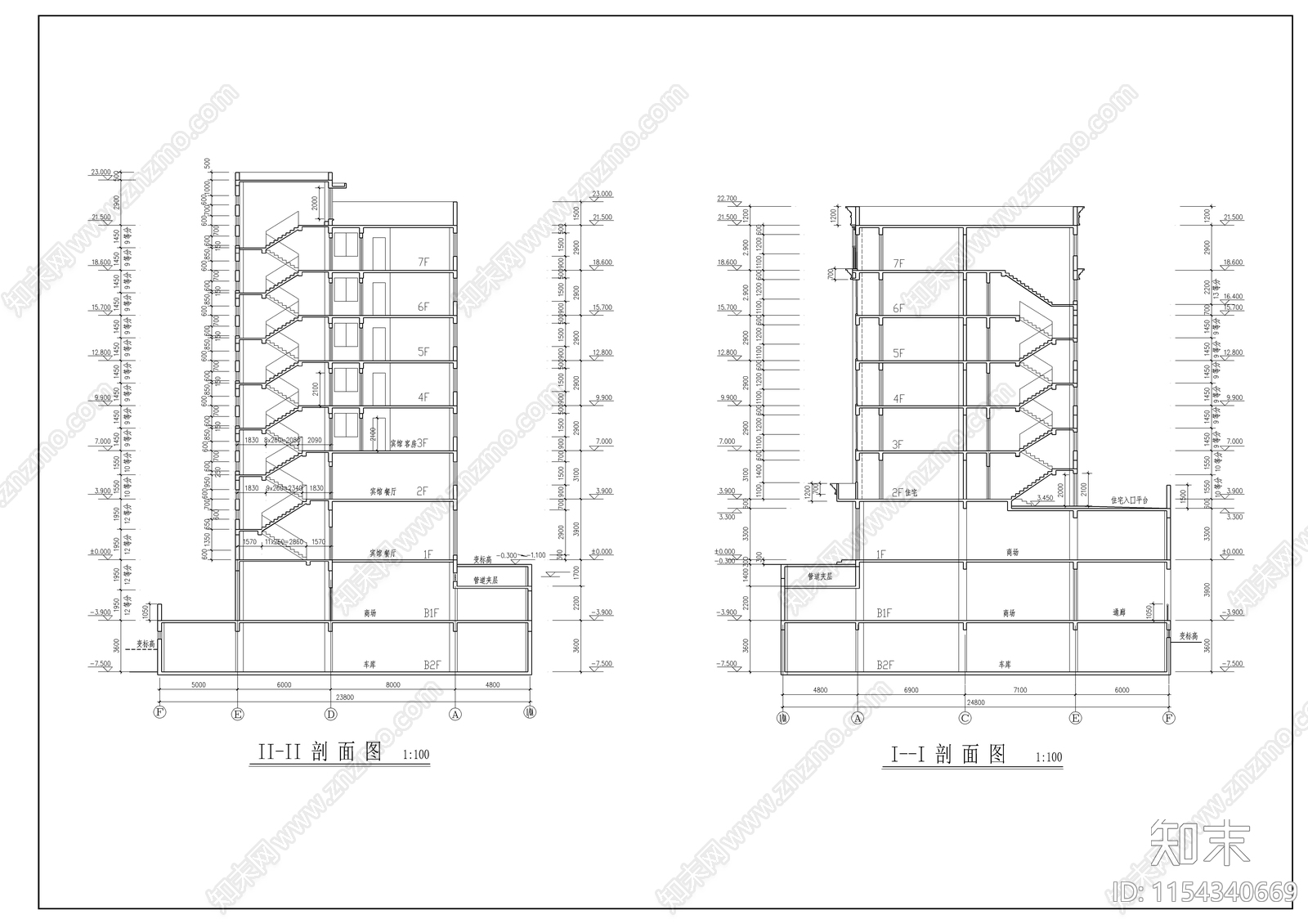 办公大厦cad施工图下载【ID:1154340669】