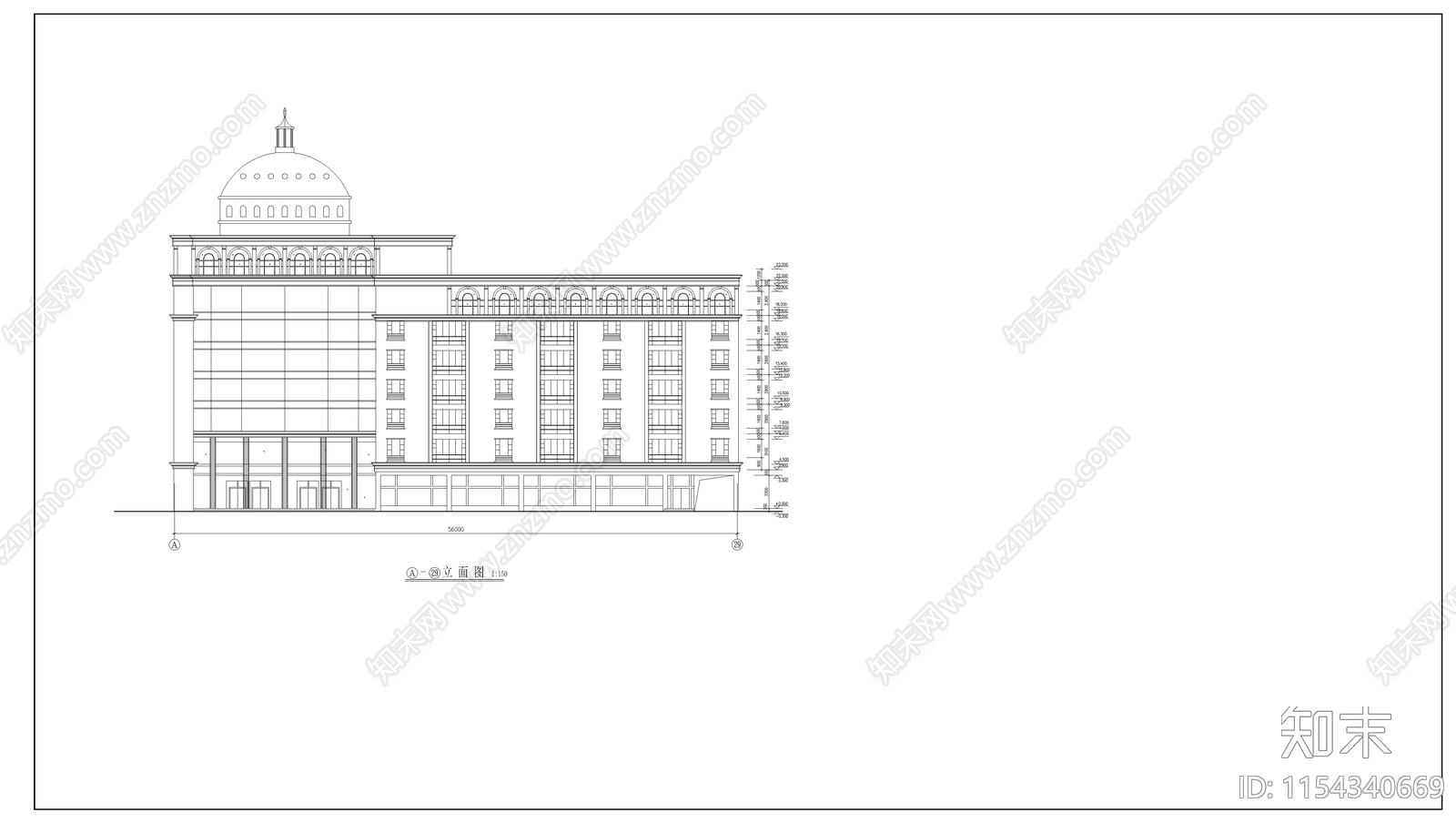 办公大厦cad施工图下载【ID:1154340669】