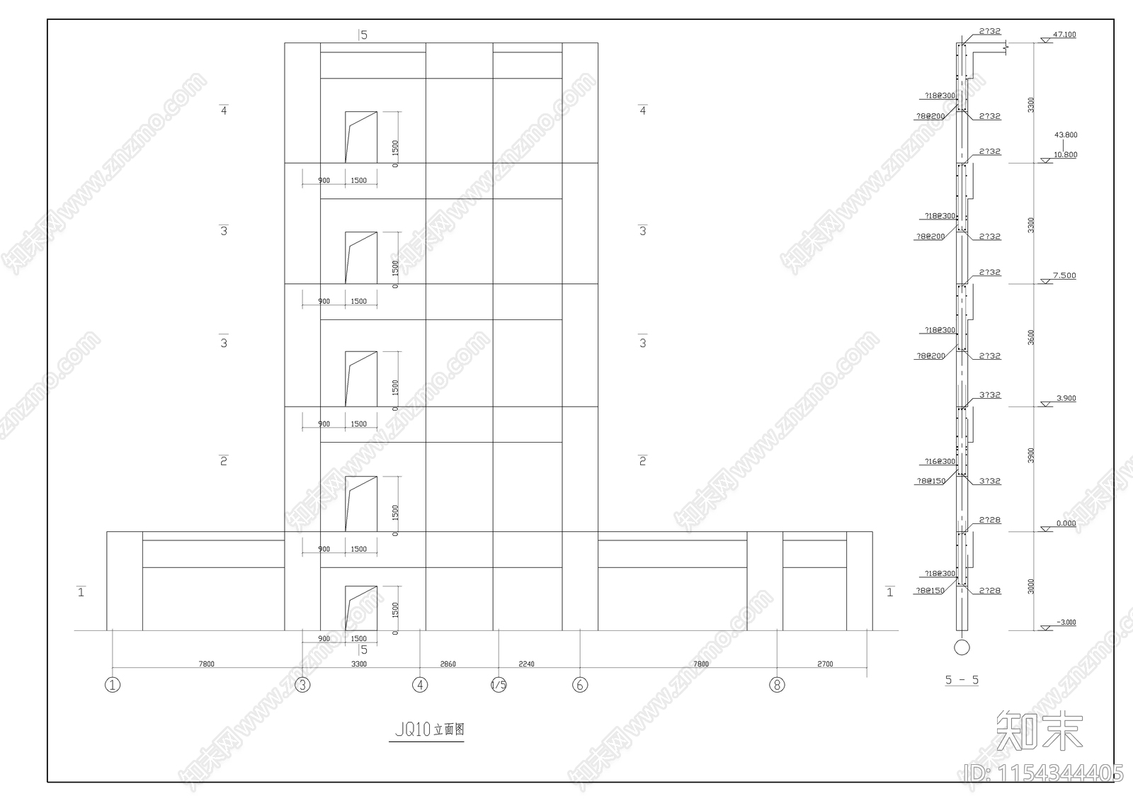 宾馆高层混凝土结构施工图下载【ID:1154344405】