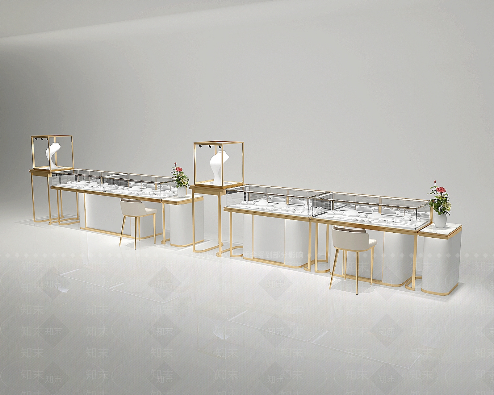 现代珠宝展示柜3D模型下载【ID:1154347693】