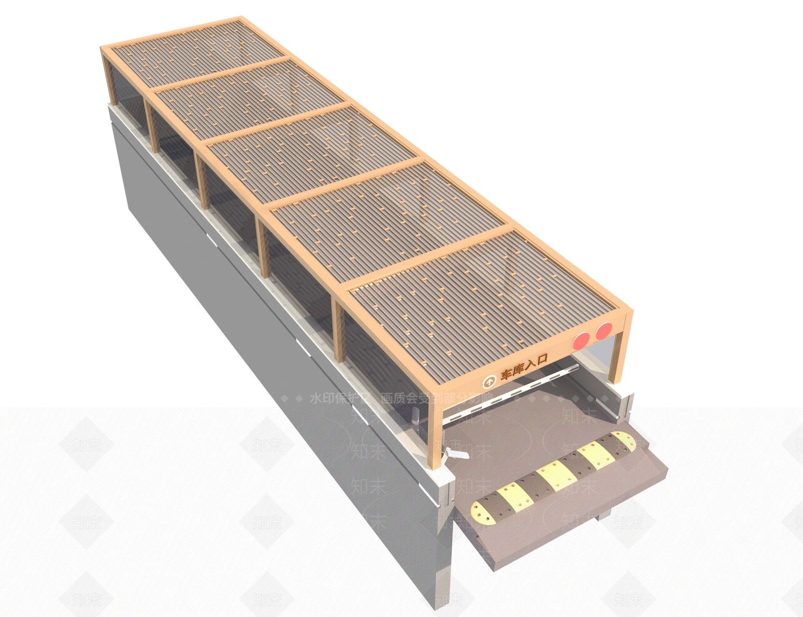 现代车库入口3D模型下载【ID:1154348844】