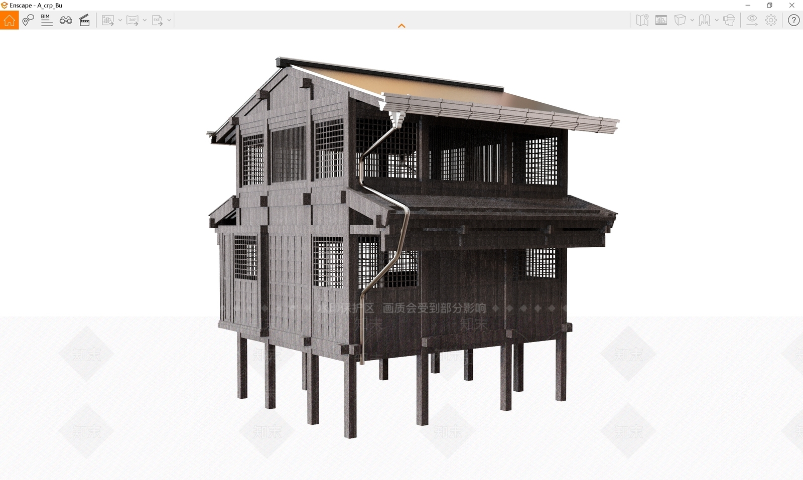日式木屋SU模型下载【ID:1154349134】