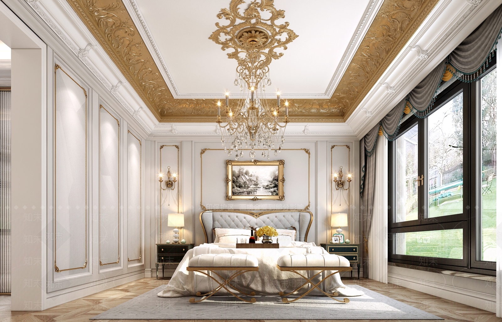 欧式古典卧室3D模型下载【ID:1154349437】