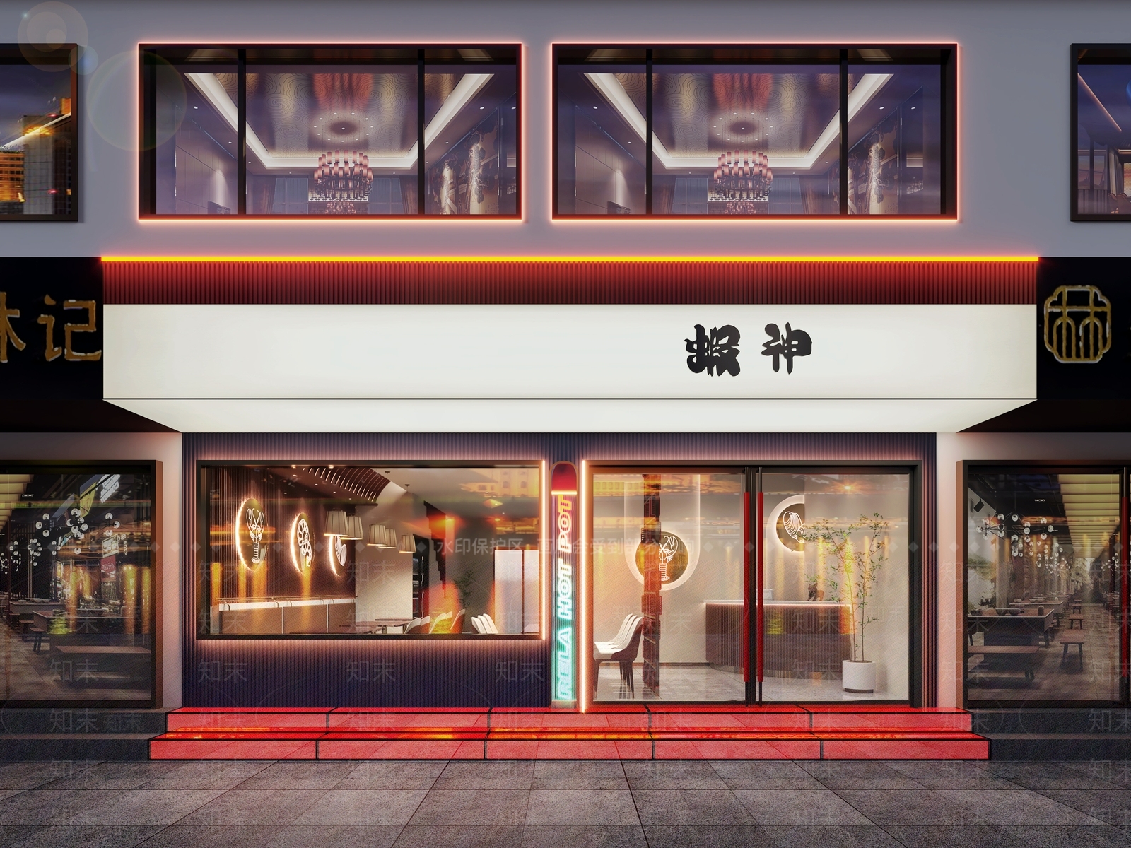 现代外立面门头3D模型下载【ID:1154349974】