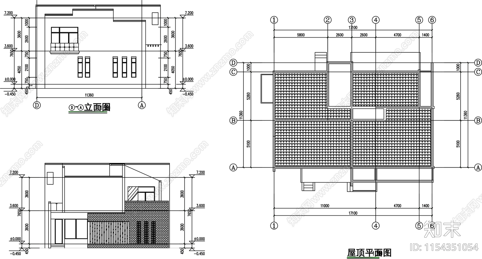 新中式农村别墅自建房cad施工图下载【ID:1154351054】