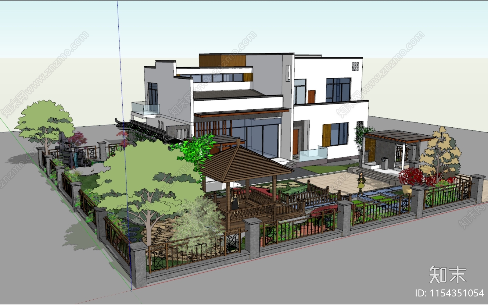 新中式农村别墅自建房cad施工图下载【ID:1154351054】