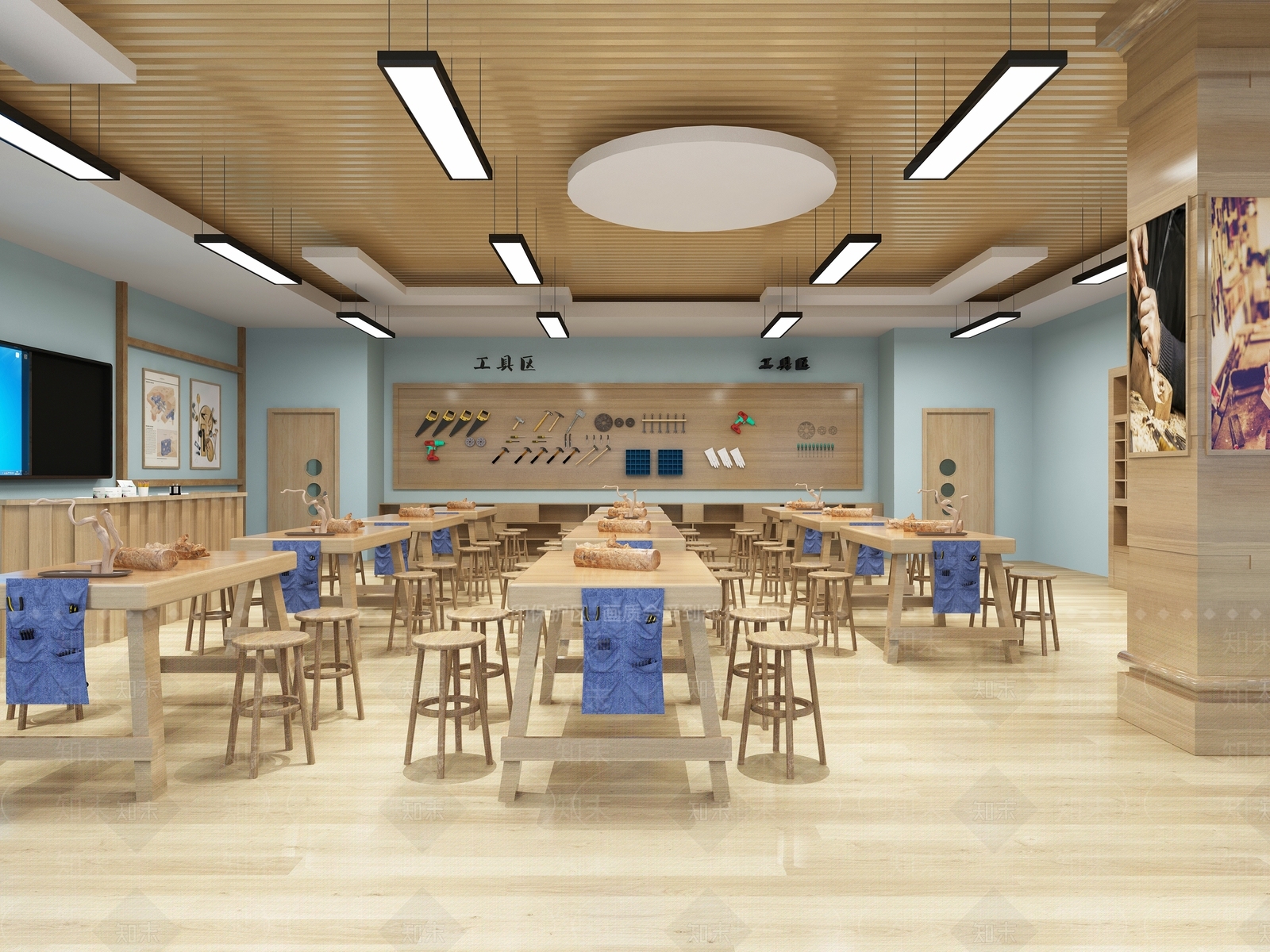 现代木工手工教室3D模型下载【ID:1154351649】
