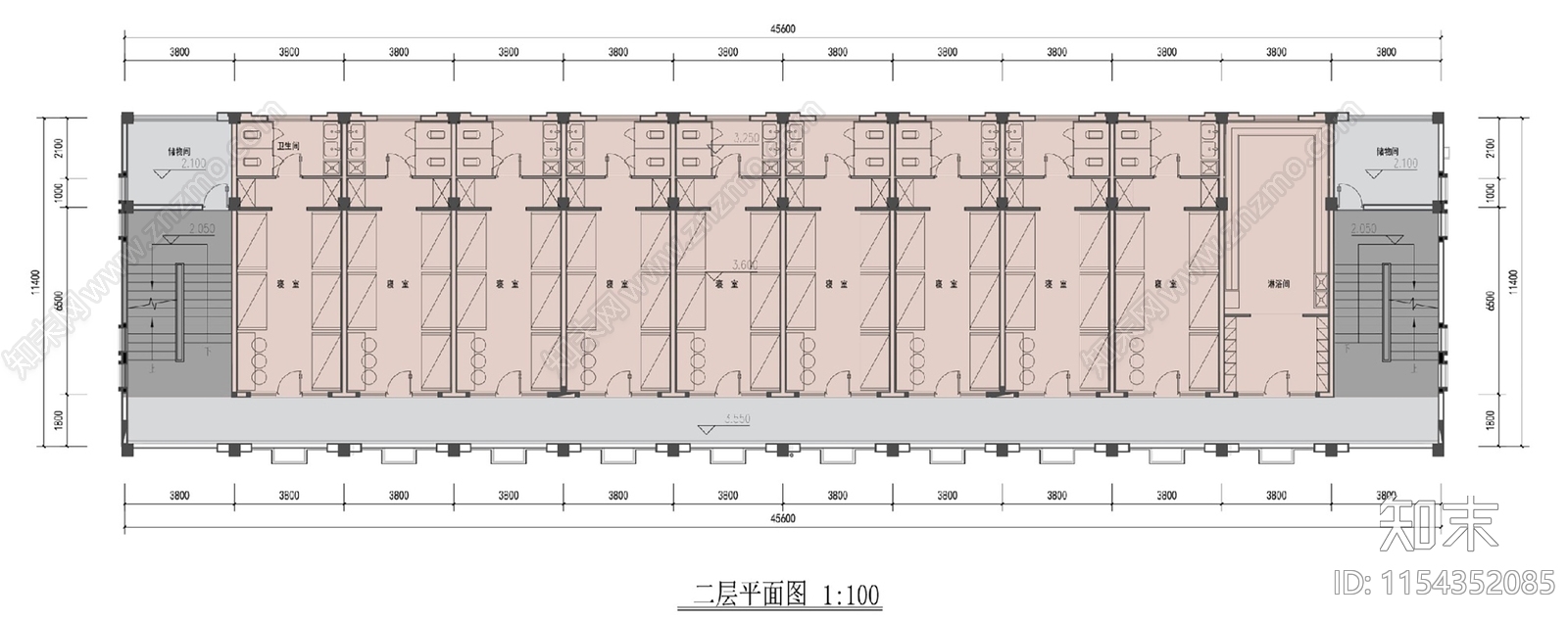 标准化宿舍楼建筑施工图下载【ID:1154352085】