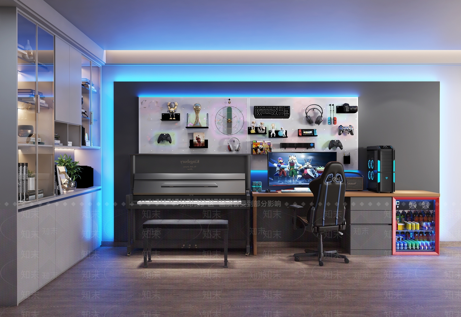 现代电竞房3D模型下载【ID:1154358807】