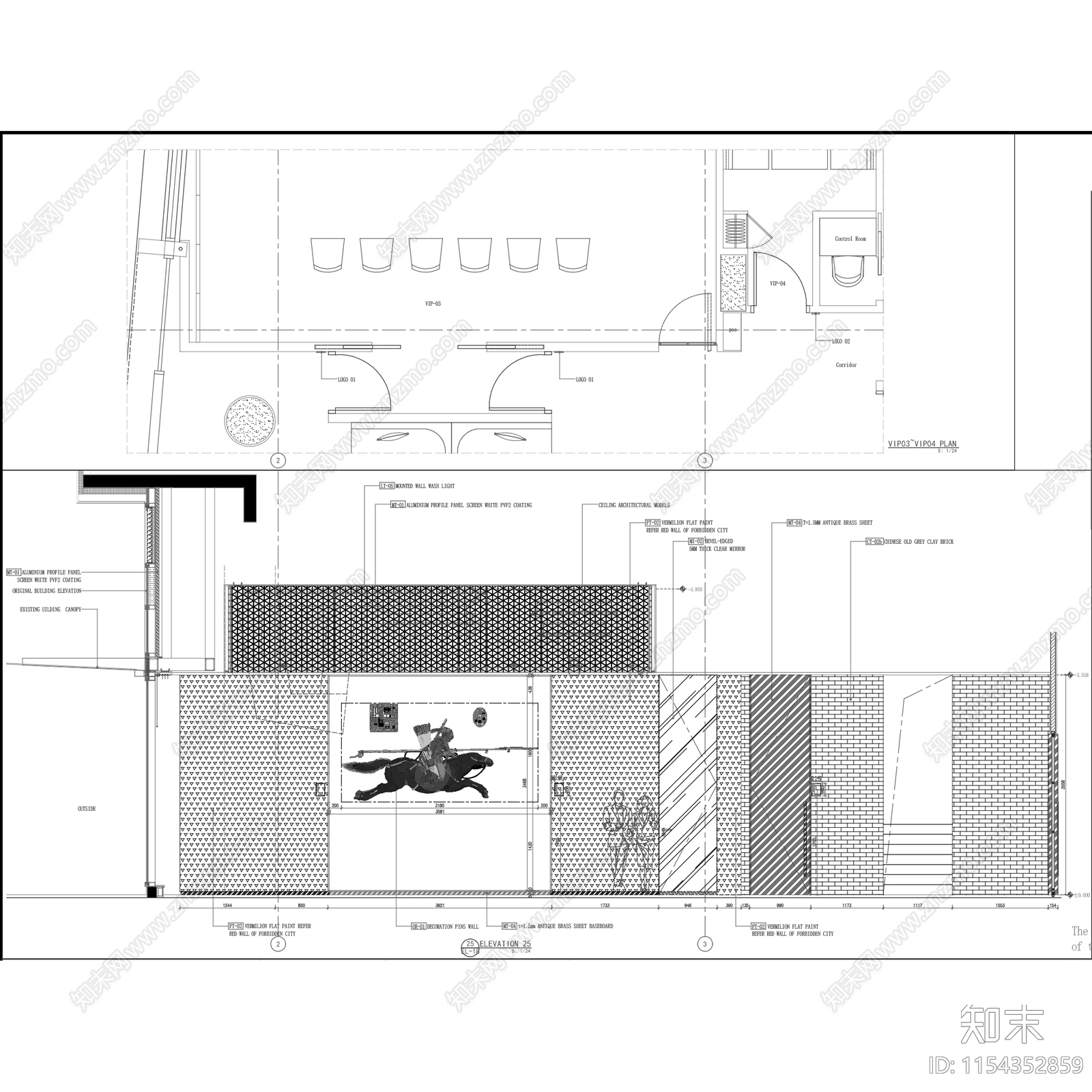 温哥华全聚德餐厅室内cad施工图下载【ID:1154352859】