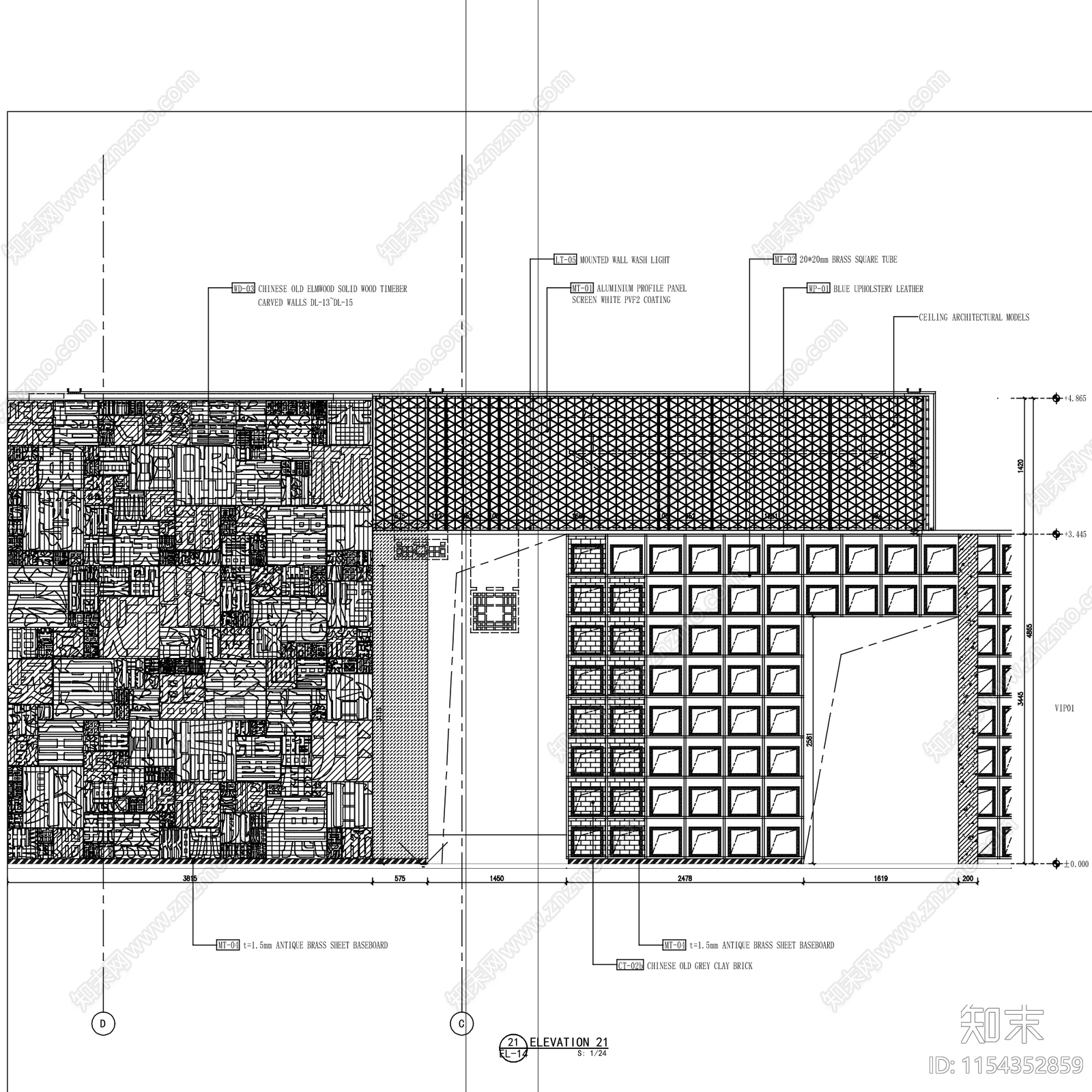 温哥华全聚德餐厅室内cad施工图下载【ID:1154352859】