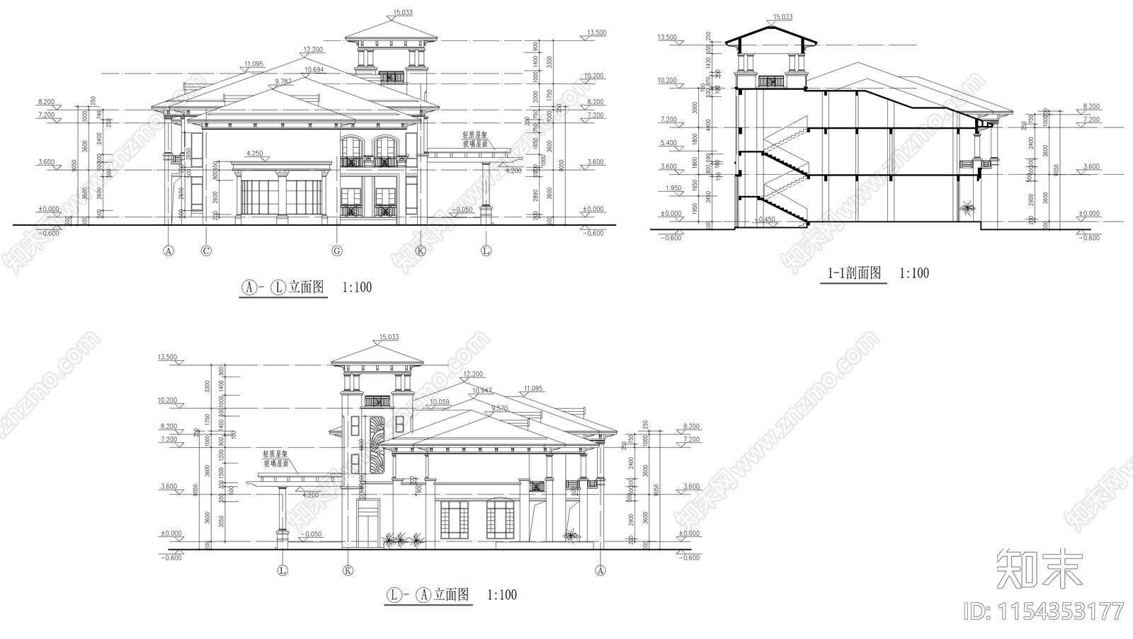 某小区公建会所设计图cad施工图下载【ID:1154353177】