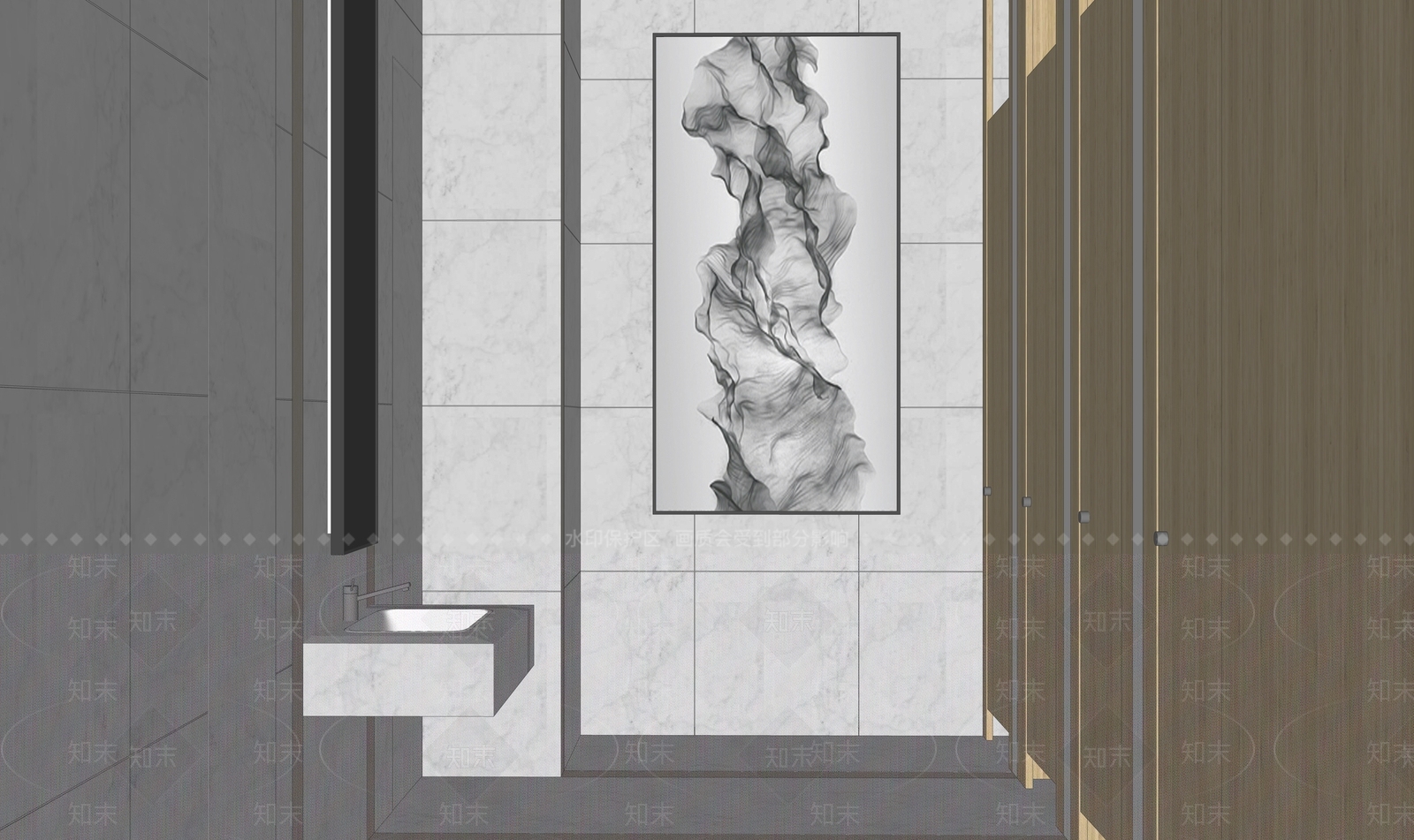 现代公共卫生间SU模型下载【ID:1154419186】