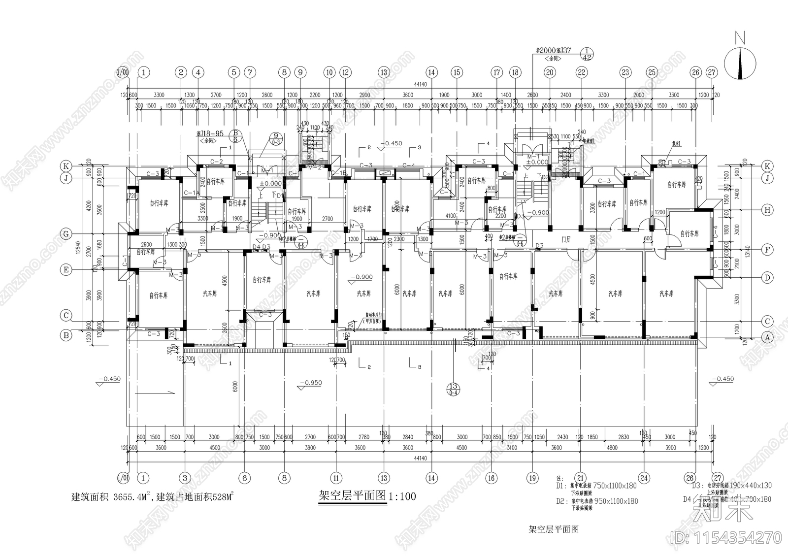 6层住宅区建筑cad施工图下载【ID:1154354270】