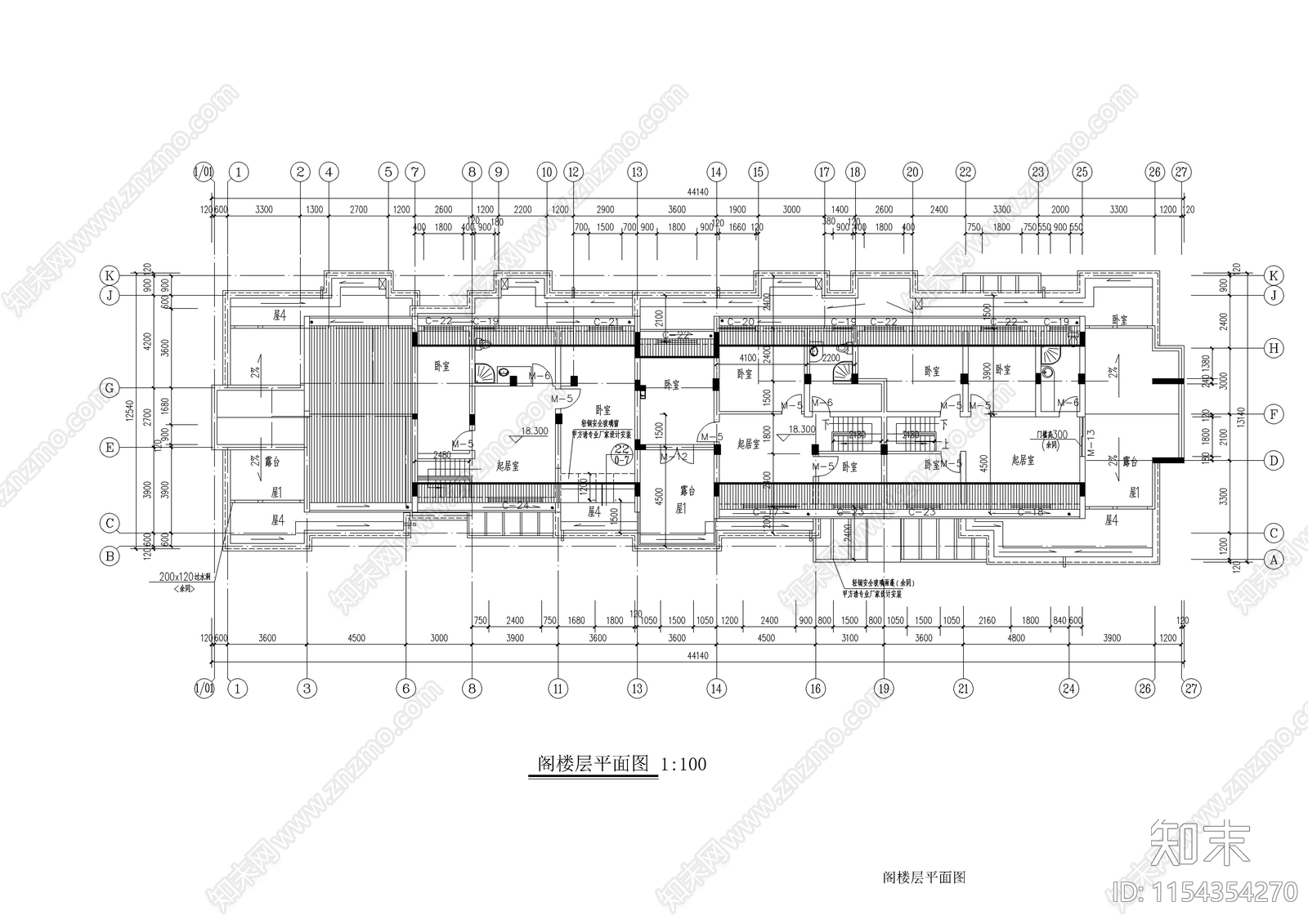 6层住宅区建筑cad施工图下载【ID:1154354270】