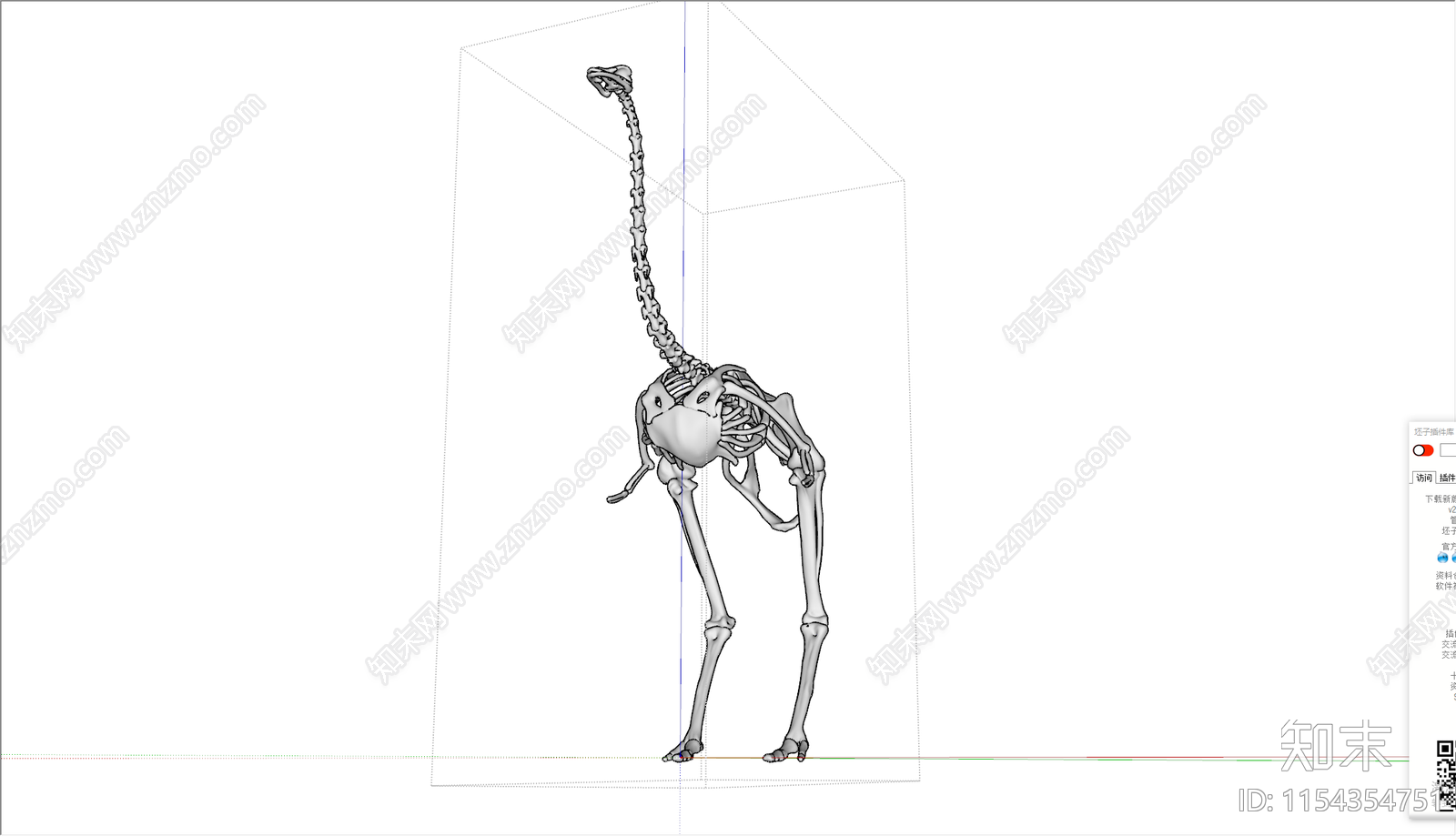 动物鸵鸟骨架SU模型下载【ID:1154354751】