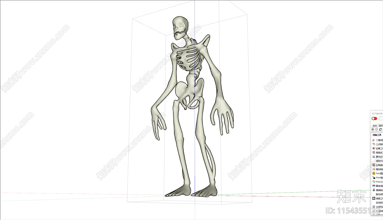 外星人骨架SU模型下载【ID:1154355132】