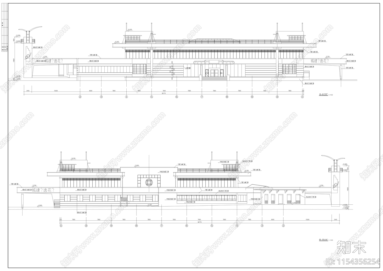 某小区业主会建筑cad施工图下载【ID:1154356254】