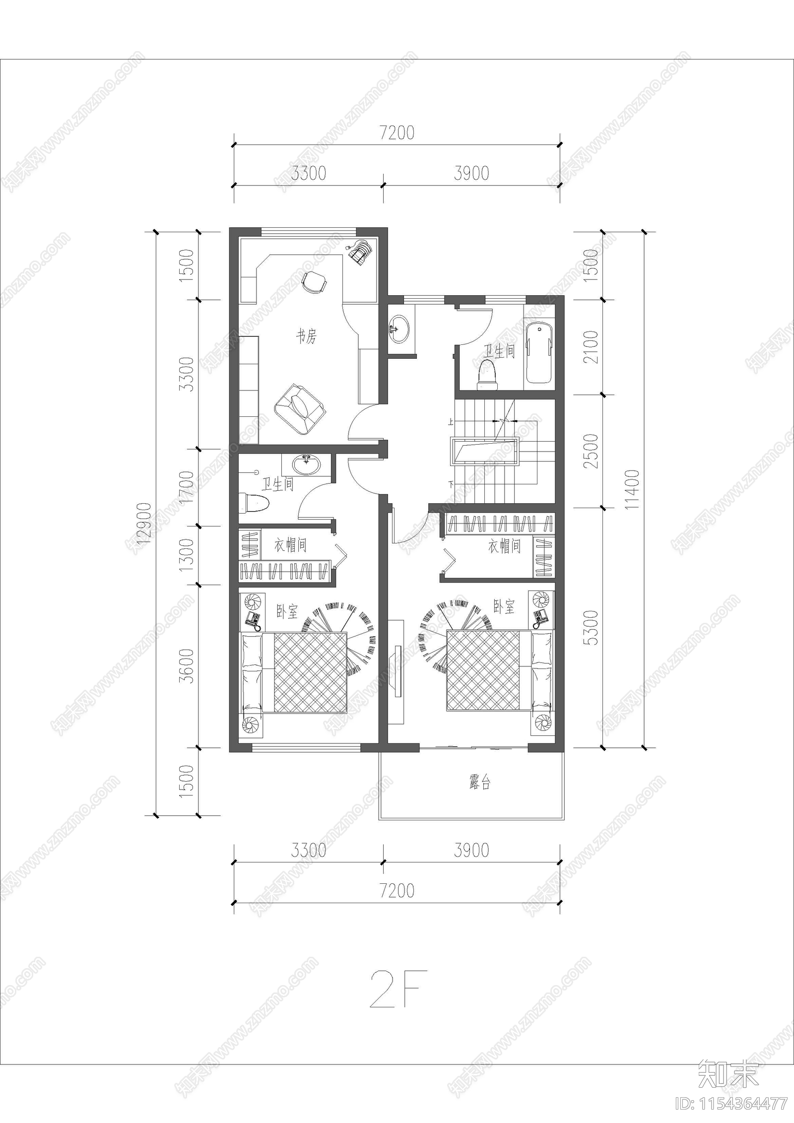 210平三层别墅建筑cad施工图下载【ID:1154364477】