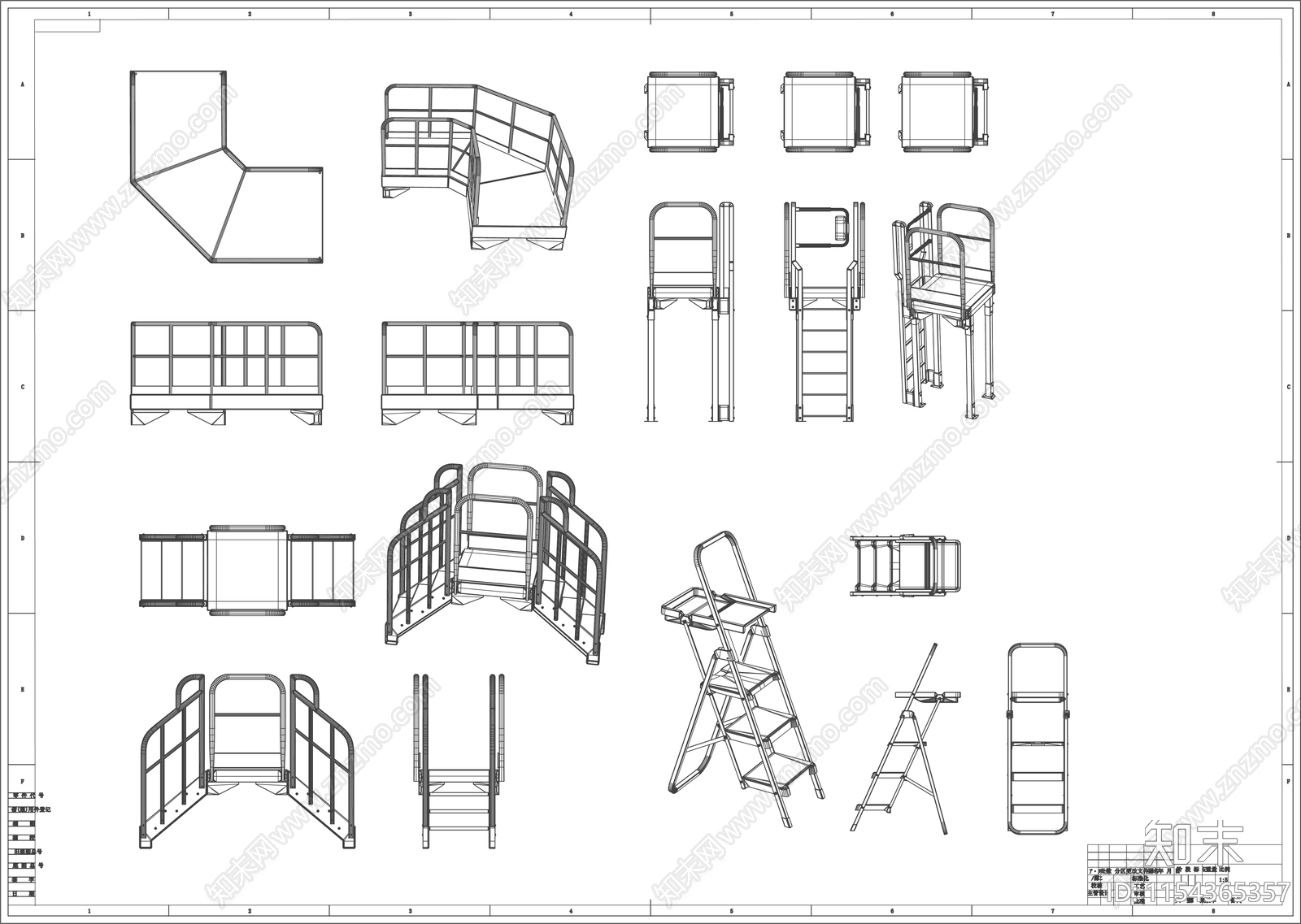 五金件护栏施工图下载【ID:1154365357】
