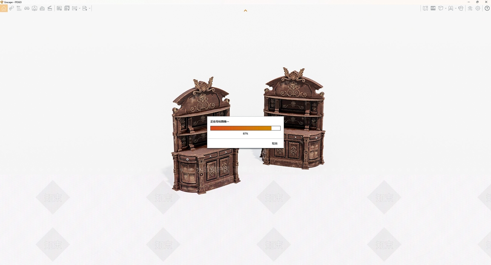 欧式老旧装饰柜SU模型下载【ID:1154370739】