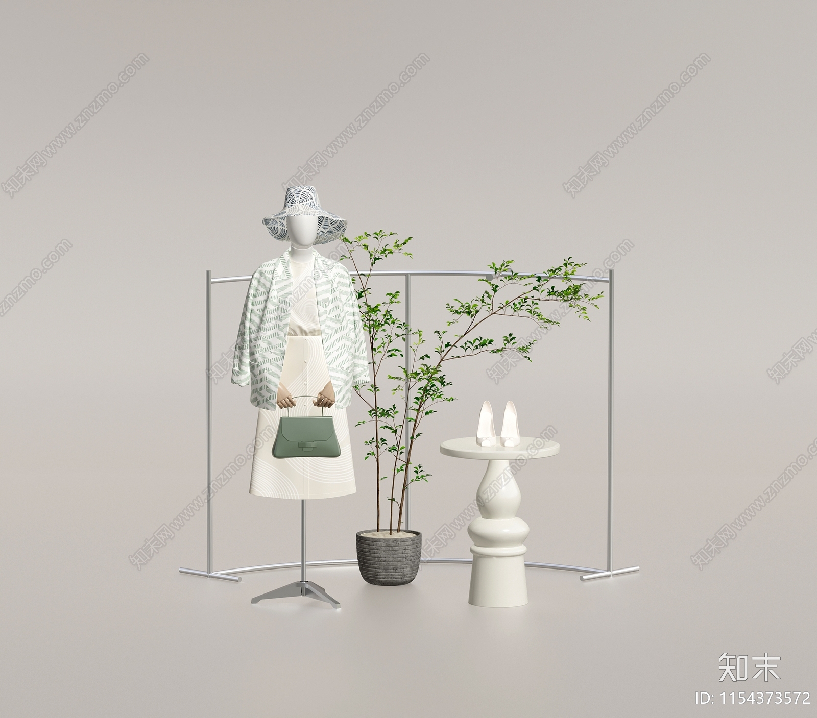 女装店模特3D模型下载【ID:1154373572】