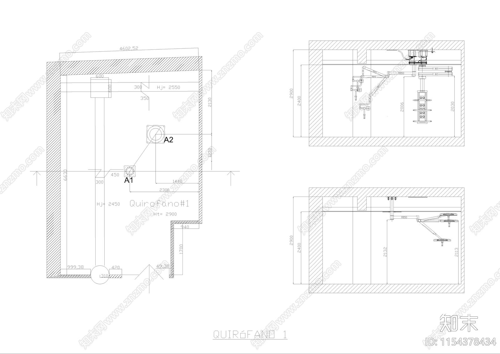 医院手术室室内cad施工图下载【ID:1154378434】