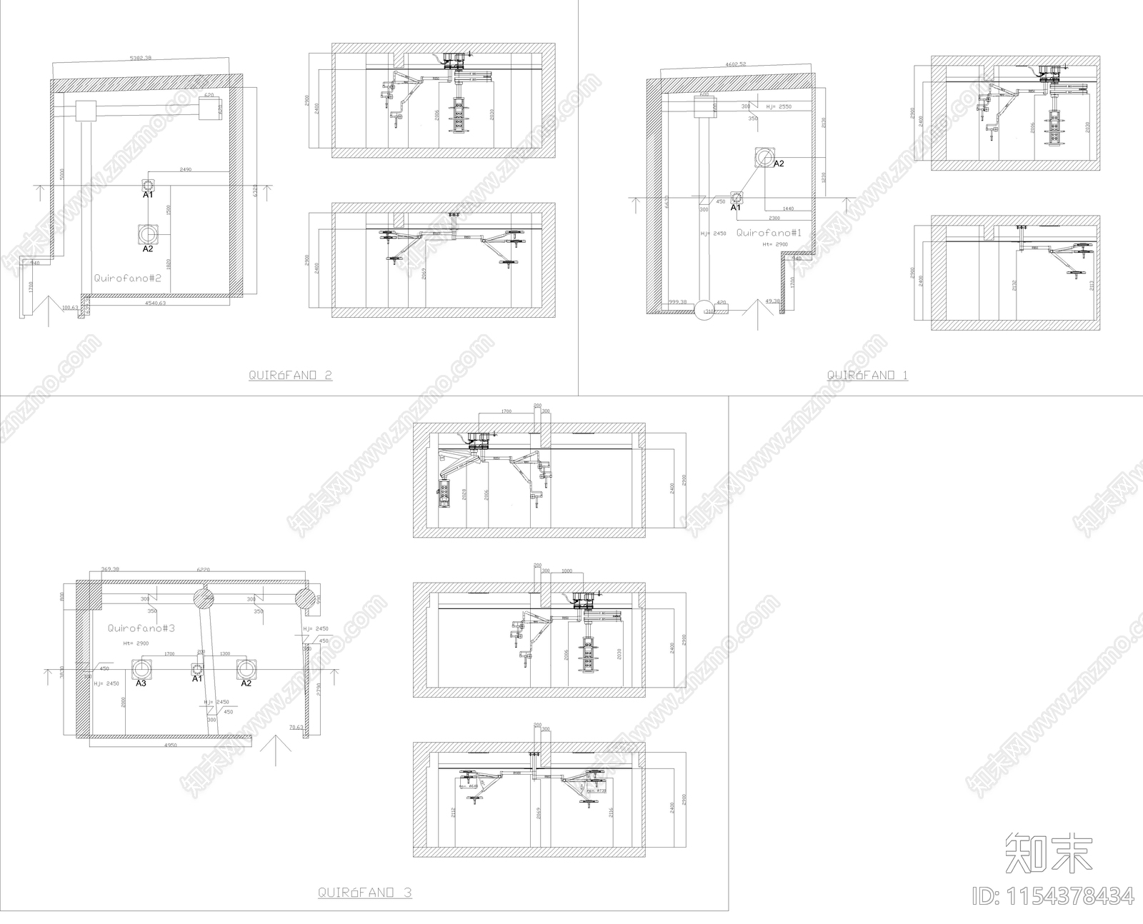 医院手术室室内cad施工图下载【ID:1154378434】