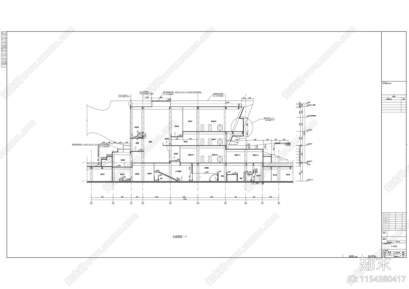 多层现代风格教育基地建筑cad施工图下载【ID:1154380417】