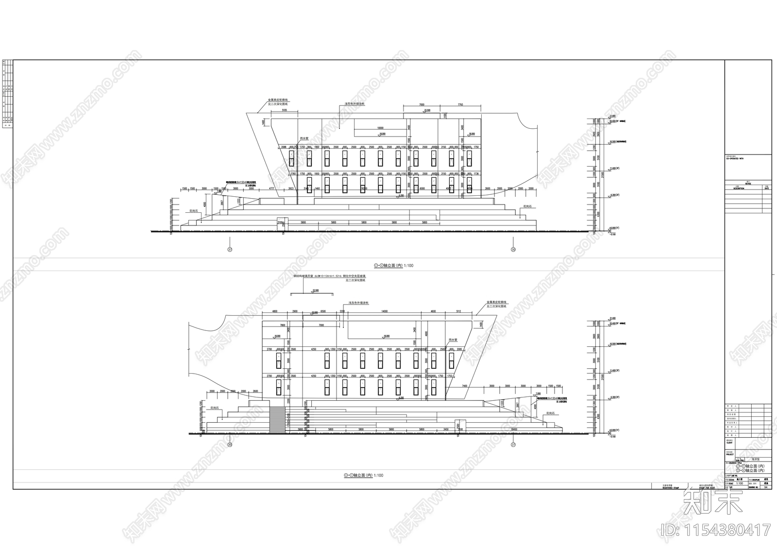 多层现代风格教育基地建筑cad施工图下载【ID:1154380417】