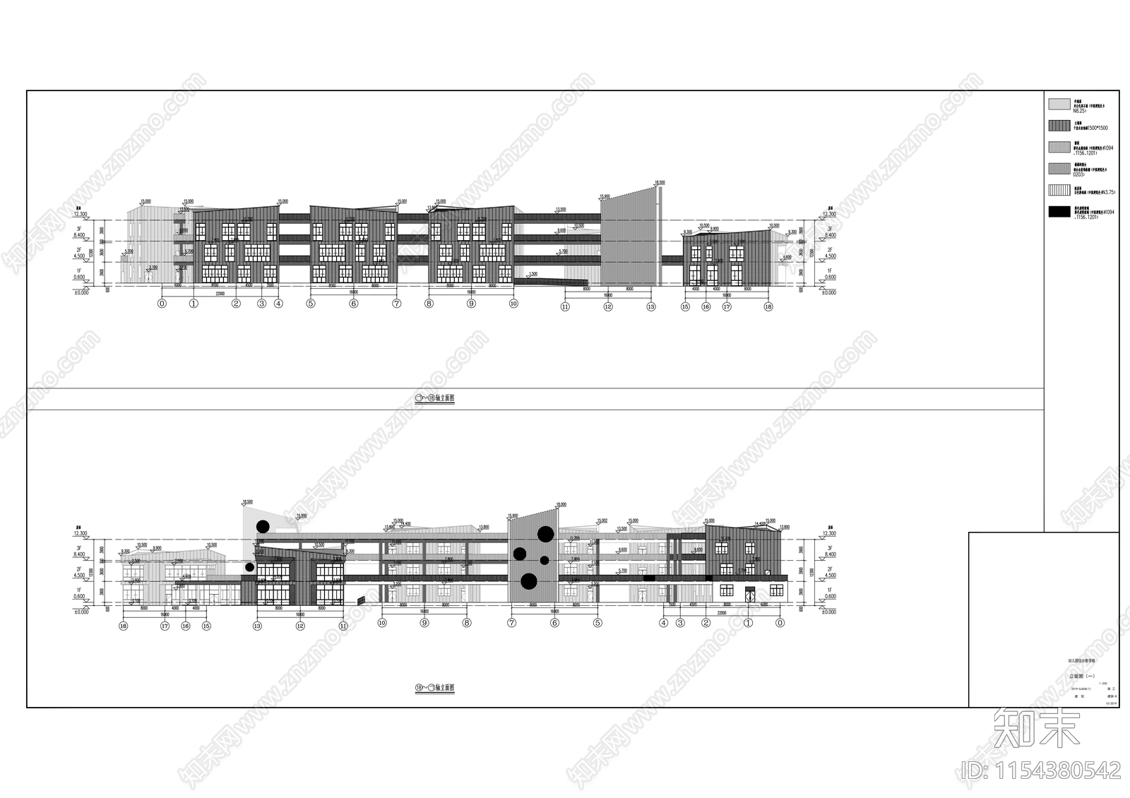 附属幼儿园建施cad施工图下载【ID:1154380542】