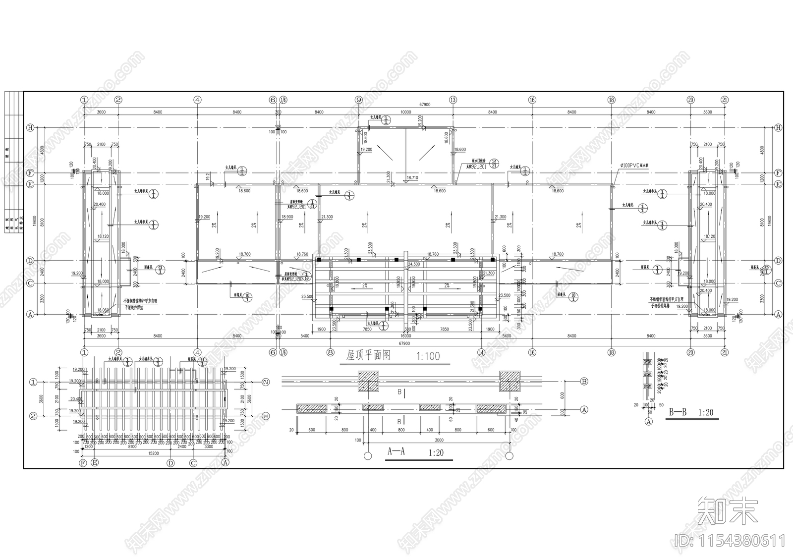 高层市级中学教学楼建筑cad施工图下载【ID:1154380611】