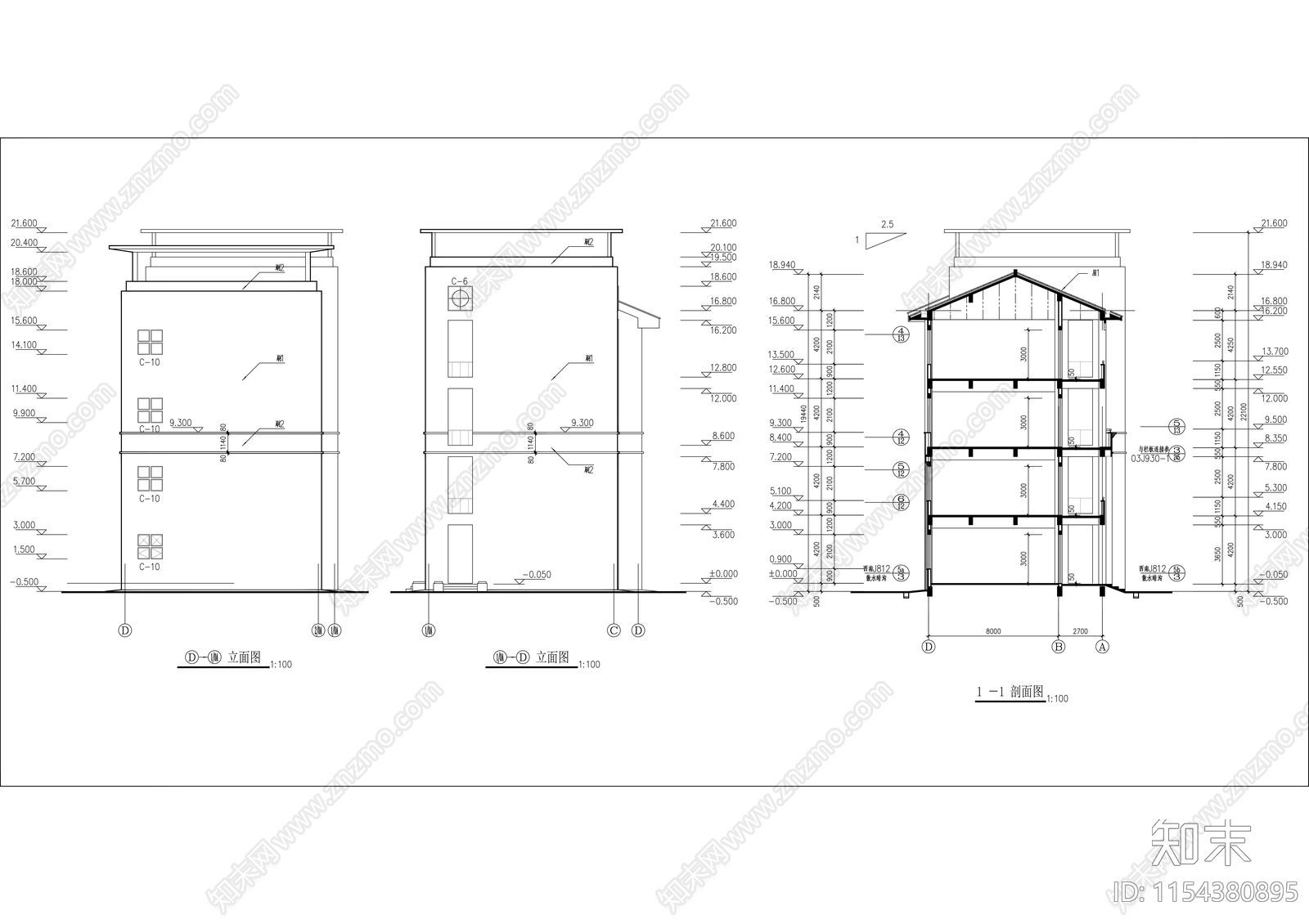 教学楼建施cad施工图下载【ID:1154380895】