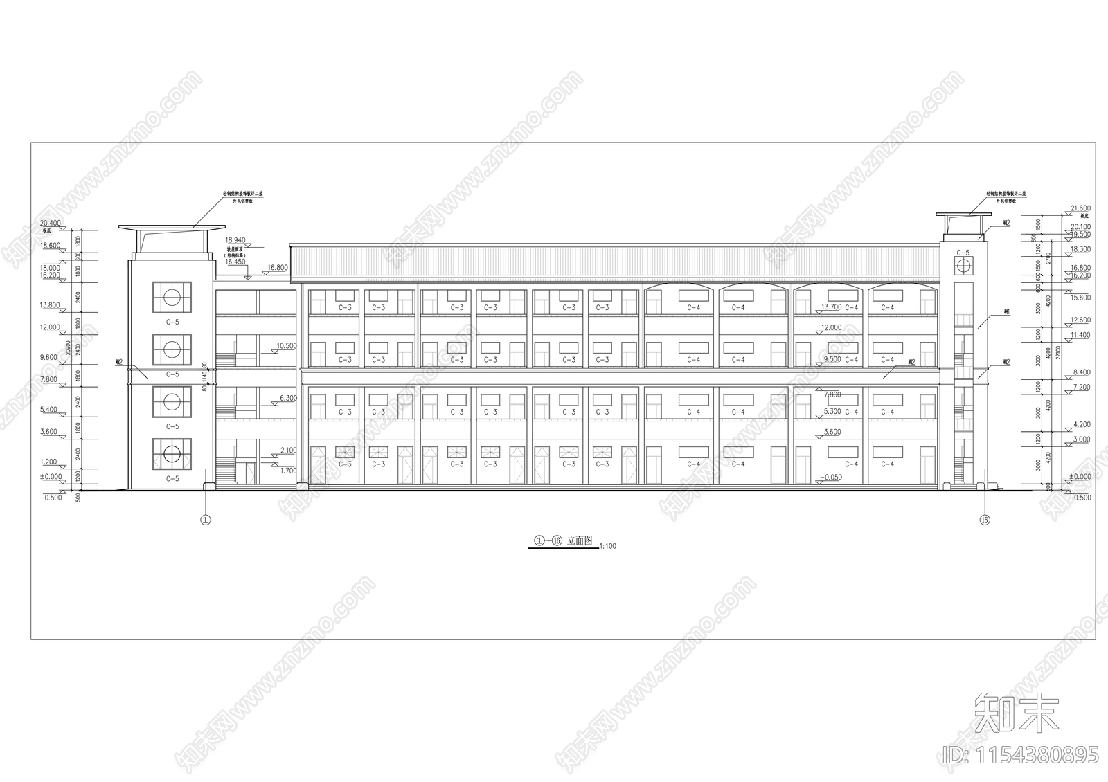 教学楼建施cad施工图下载【ID:1154380895】