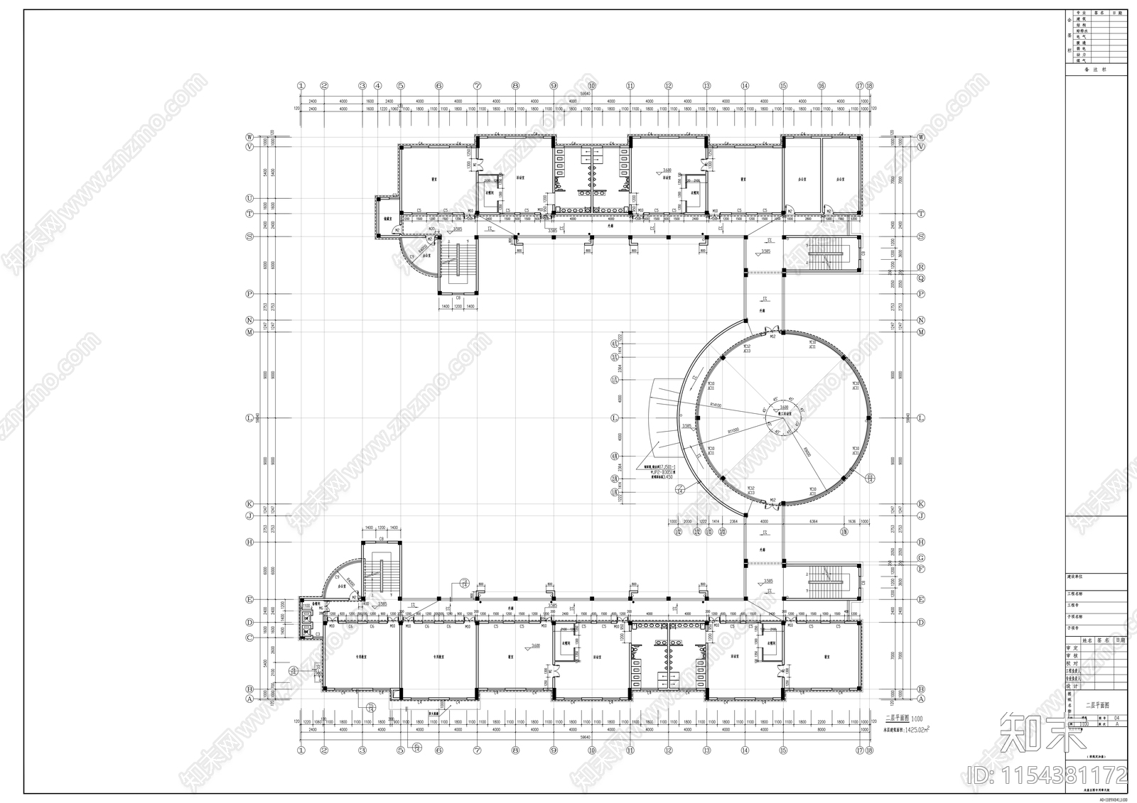 三层小学教学楼建筑cad施工图下载【ID:1154381172】