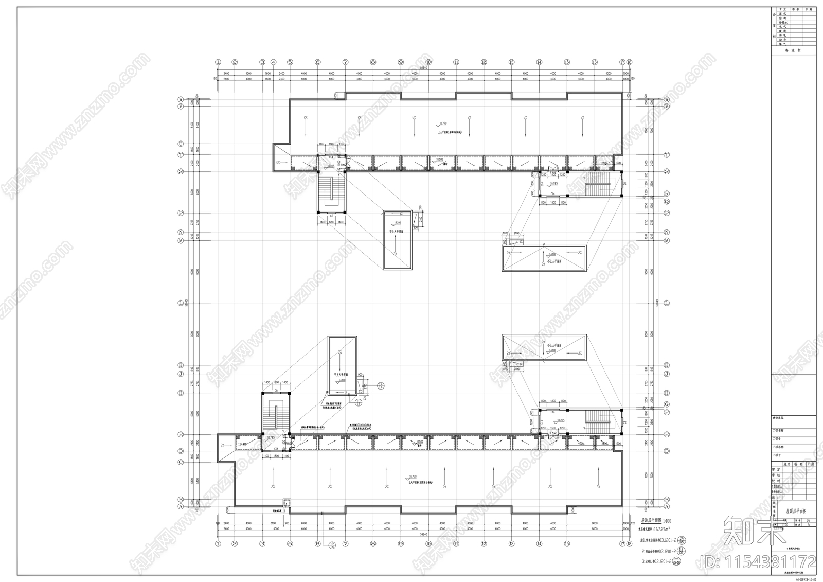 三层小学教学楼建筑cad施工图下载【ID:1154381172】